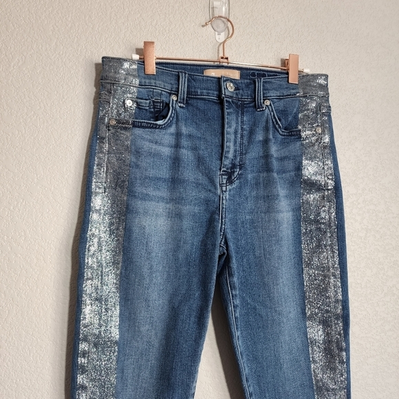 7 FOR ALL MANKIND 7FAMK The High Waist ankle skinny jeans Sparkle Edition 29 - Picture 5 of 15
